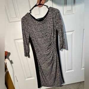 Ralph Lauren Black and White 3/4 Sleeve Dress